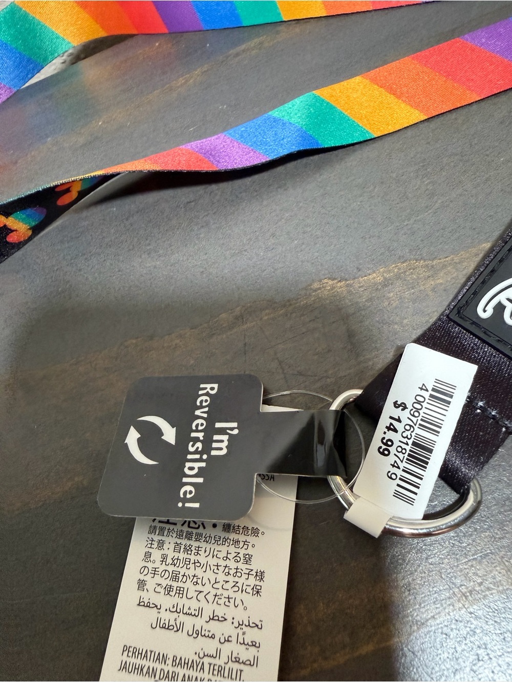 Disney Rainbow Mickey Lanyard with Black Buckle - Picture 2 of 5